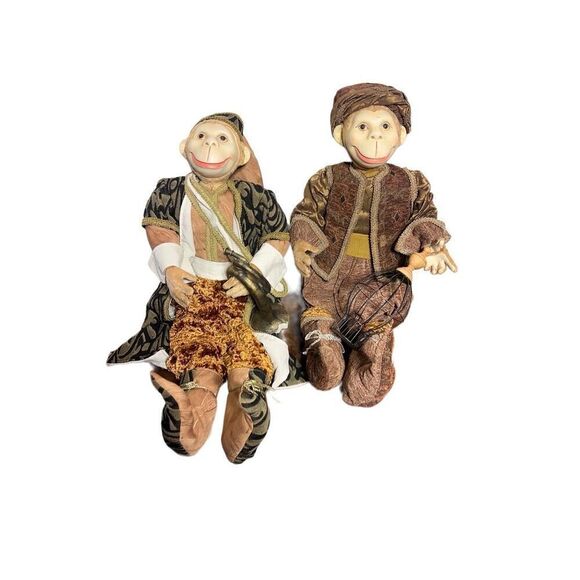 Katherine's Collection Wayne Kleski 24" Jerusalem Monkeys  Lot of 2 - Picture 1 of 6